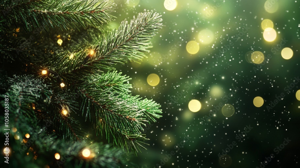 Christmas background. pine tree branch with a blurred green background, creating a serene, natural ambiance. copy spac Christmas background. pine tree branch with a blurred green background, creating a serene, natural ambiance. copy spac