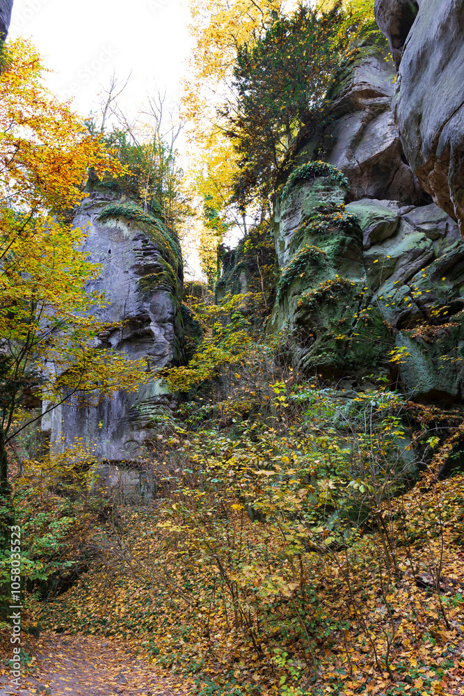 Colorful autumn Landscape in Bohemian Paradise, Czech Republic