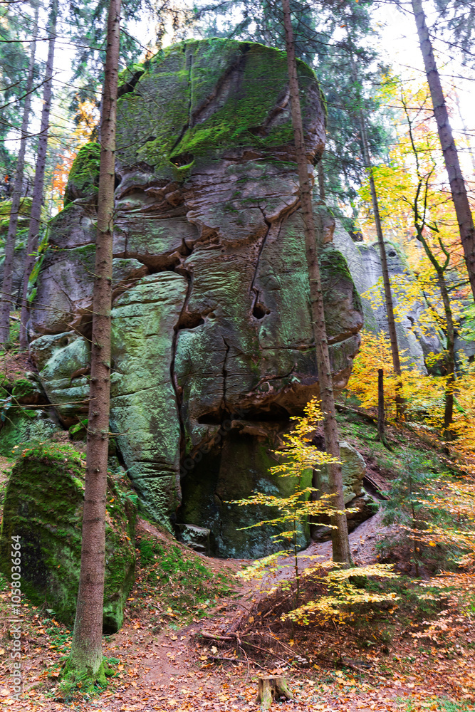 Colorful autumn Landscape in Bohemian Paradise, Czech Republic