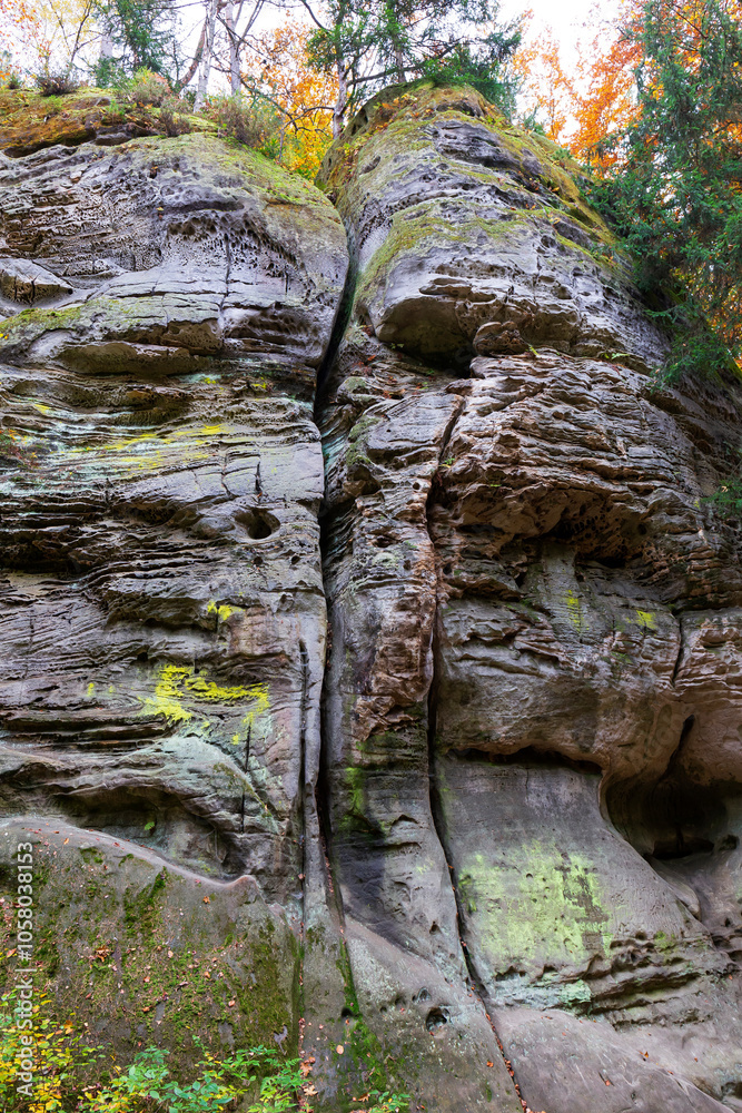 Colorful autumn Landscape in Bohemian Paradise, Czech Republic
