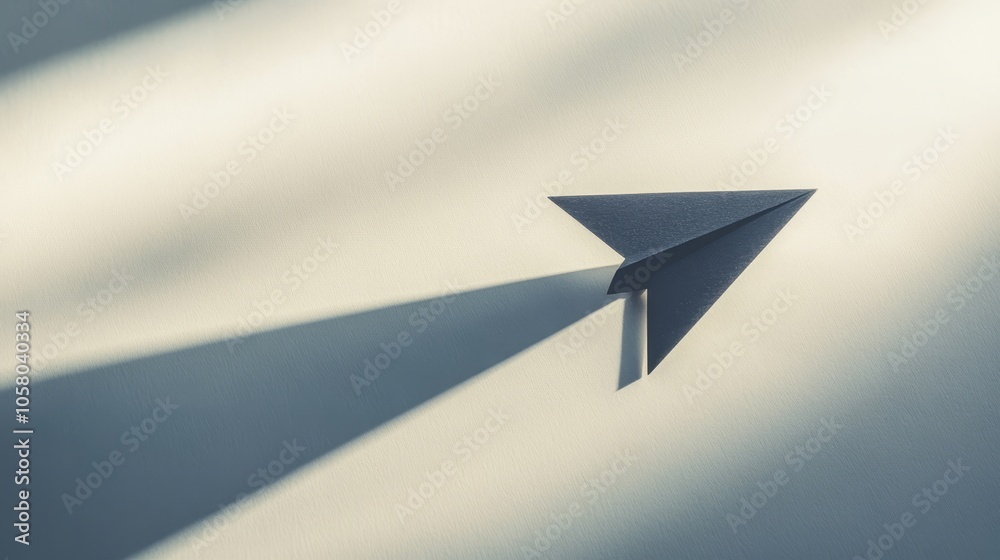Fototapeta premium Paper Airplane Casting Shadow on Wall