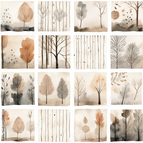 Leave and forest pattern