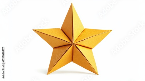 3D Origami Golden Star Decoration