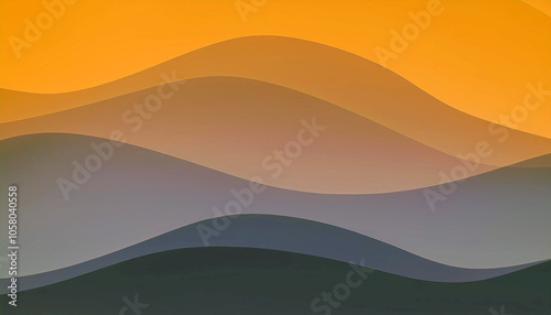 Serene Sunset Hillscape: Tranquil Hues