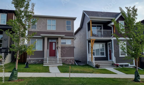 Beautiful modern suburban home in Calgary, Alberta. photo