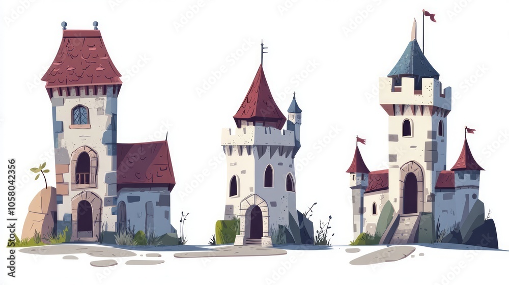 Enchanted Castle Collection with Colorful Towers Enchanted Castle Collection with Colorful Towers