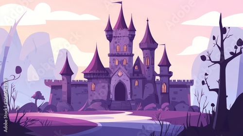 Enchanted Fairy Tale Castle in a Dreamy Landscape