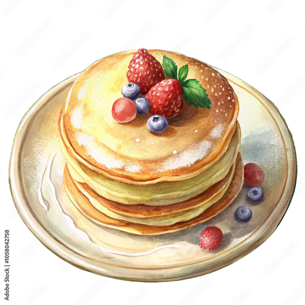 Stack of Pancakes with stawberry Stack of Pancakes with stawberry