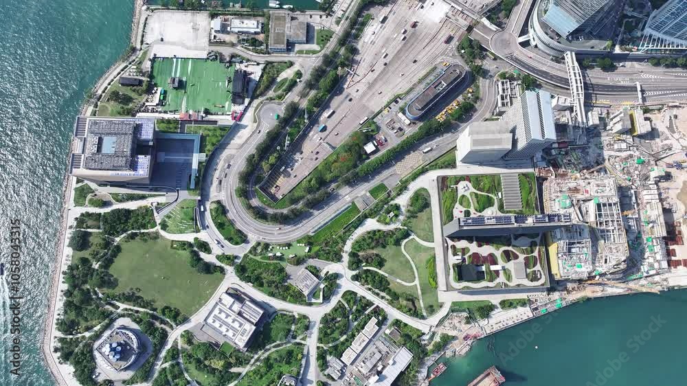 West Kowloon Cultural District encompasses the ICC tower, upscale residences, and high-speed rail terminus - Hong Kong's vibrant arts/business hub
