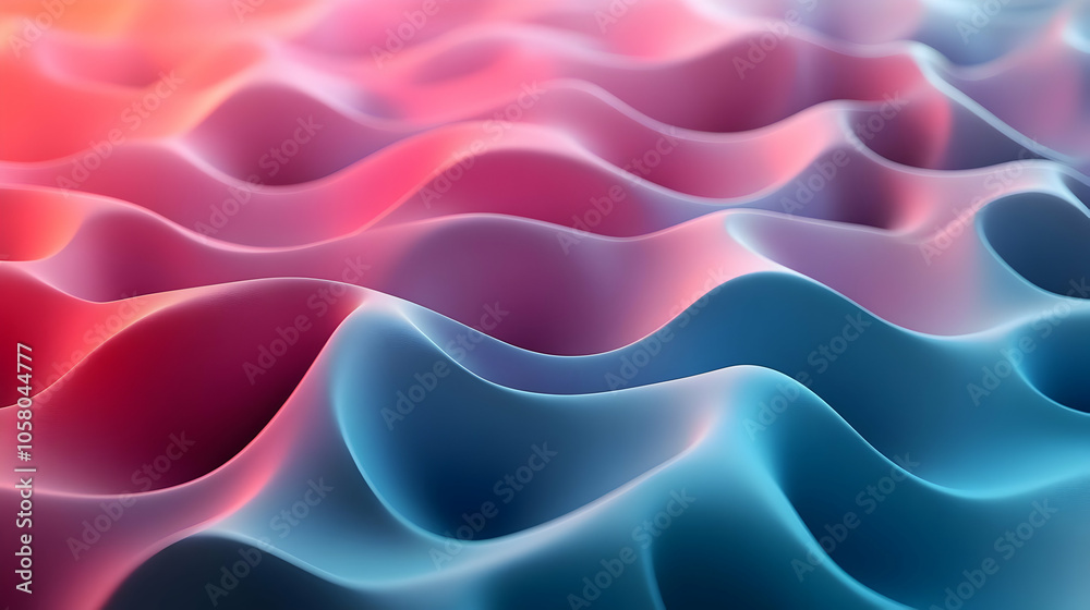 Abstract 3D Wavy Background with Pink and Blue Gradient Abstract 3D Wavy Background with Pink and Blue Gradient