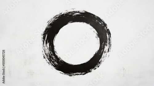 Abstract Black Circle on White Background