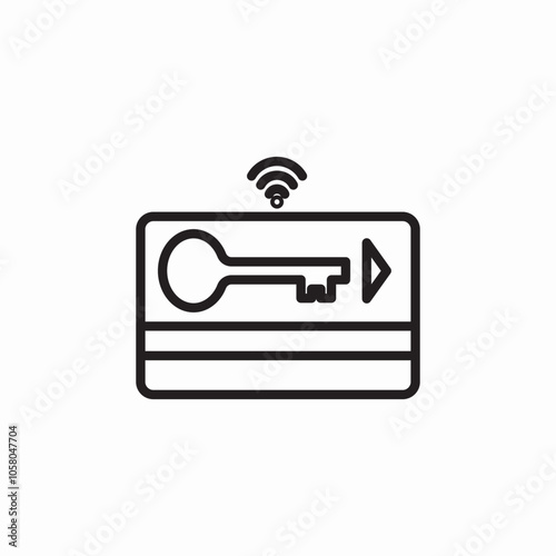 door key card icon sign vector