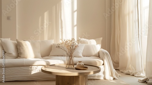 Modern Interior of Stylish Living Room ,Wall Mock Up, Frame , Poster with Beautiful Background, 3d render