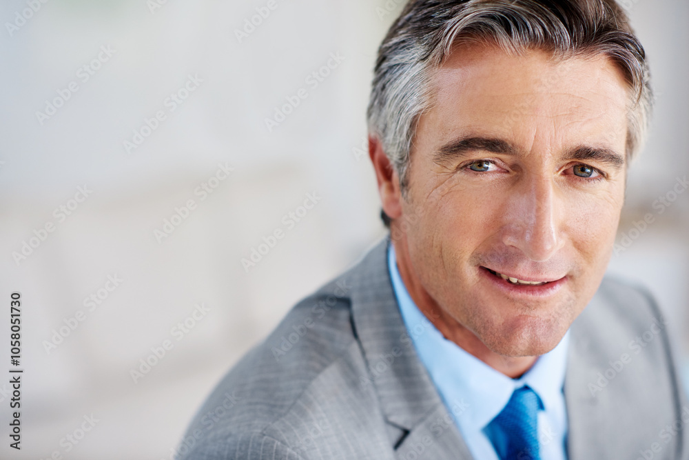 Portrait, mature businessman and pride in financial agency as accounting executive in office. Male person, confidence and professional in corporate, company or firm for audit, tax or compliance in UK Portrait, mature businessman and pride in financial agency as accounting executive in office. Male person, confidence and professional in corporate, company or firm for audit, tax or compliance in UK