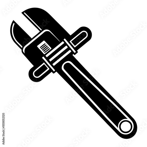 Pipe Wrench icon vector art illustration