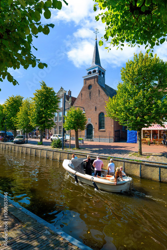 Billede på lærred Balk, Holland, Innenstadt/Altstadt mit Kanal