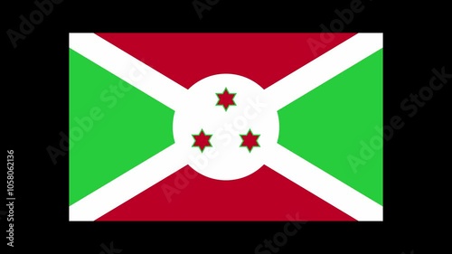 Burundi country flag shapes and elements construction animation