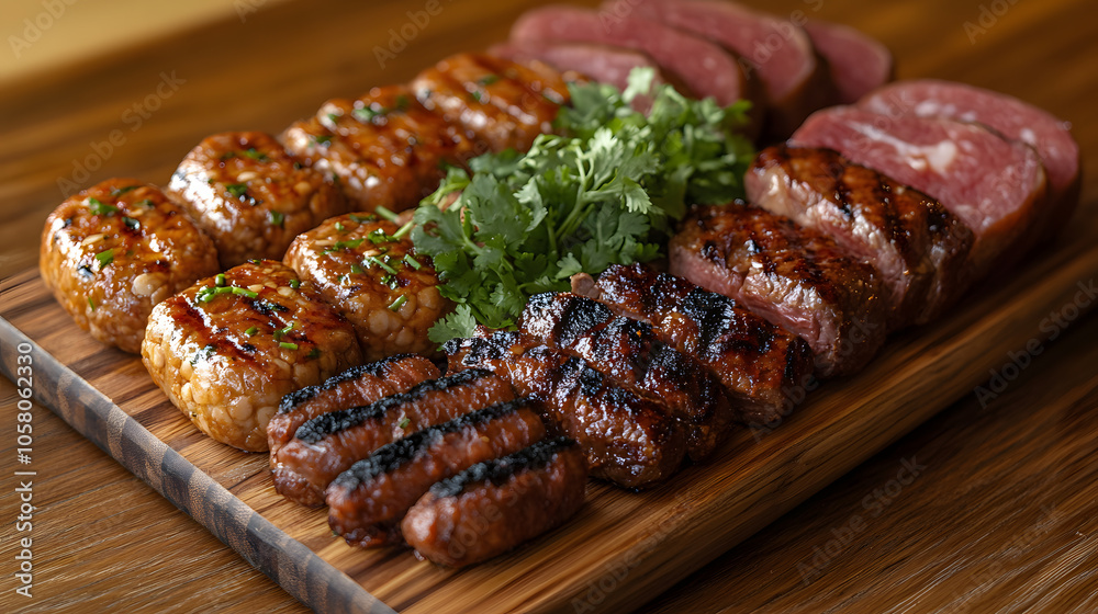 An assortment of mock meats made from soy protein