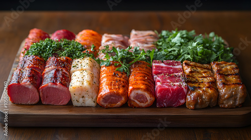 Obraz na płótnie An assortment of mock meats made from soy protein w salonie