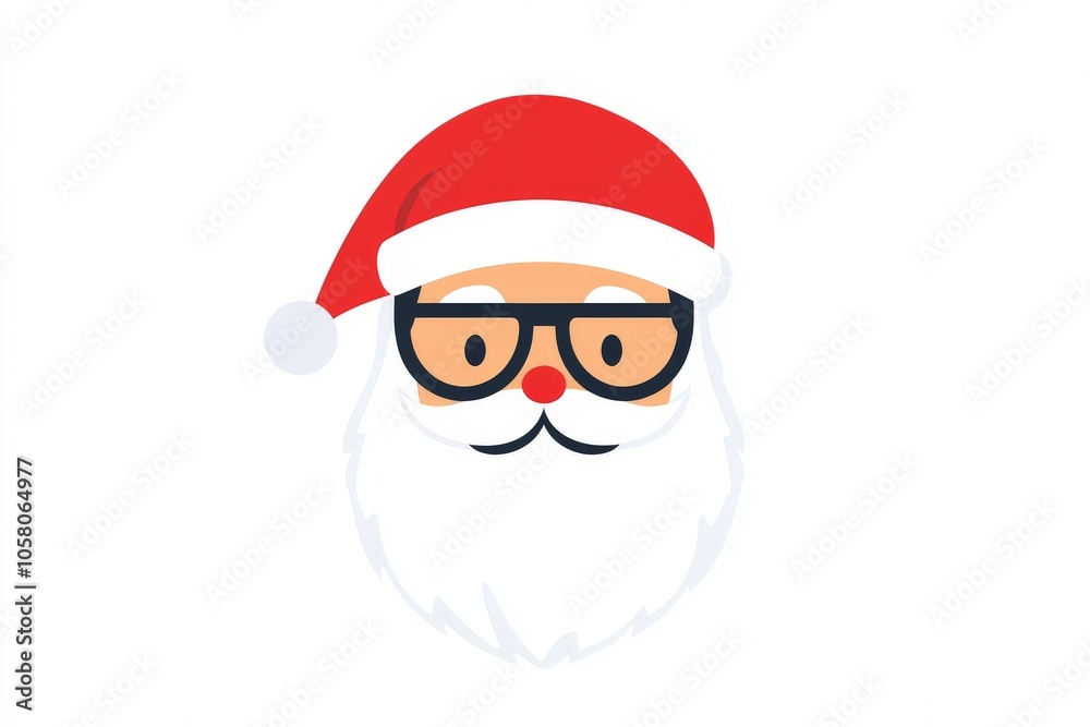 Santa Claus illustration with a minimalistic style on a white background featuring holiday whimsy classic Christmas charm and playful design for festive greeting cards Santa Claus illustration with a minimalistic style on a white background featuring holiday whimsy classic Christmas charm and playful design for festive greeting cards