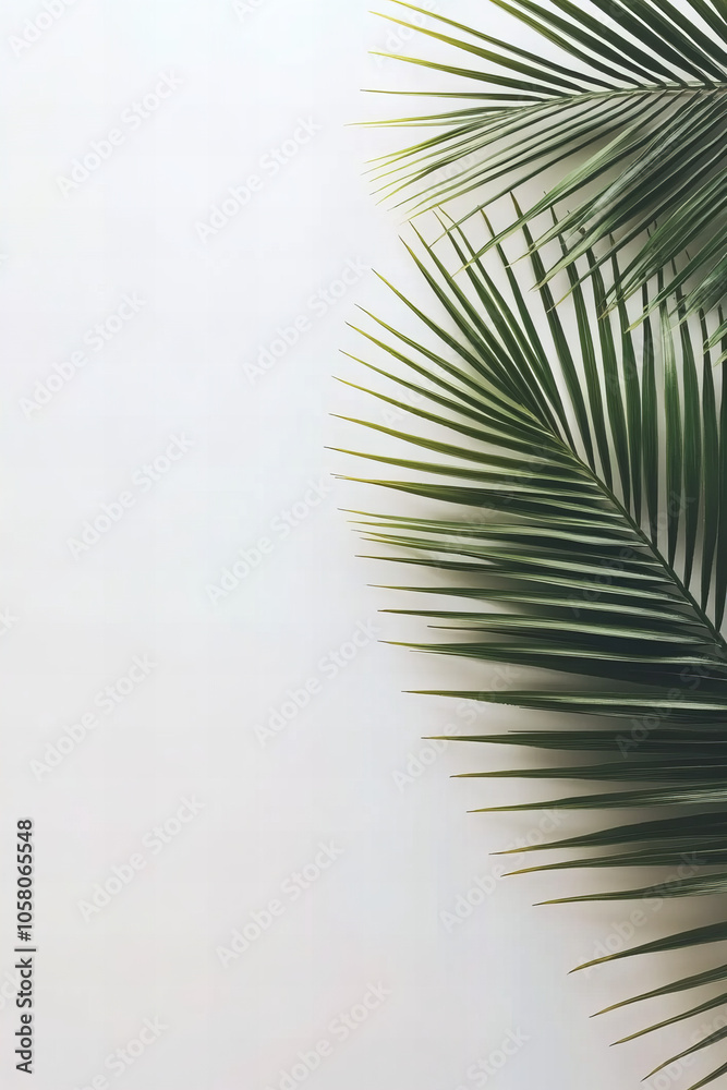 Fototapeta premium Elegant Tropical Leaves Background on Textured Surface - Perfect Botanical Design with Space for Text for Nature-Inspired Projects, Social Media Graphics, and Professional Presentations