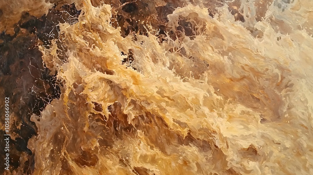 Swirling Floodwaters Around Mountain Base Swirling Floodwaters Around Mountain Base