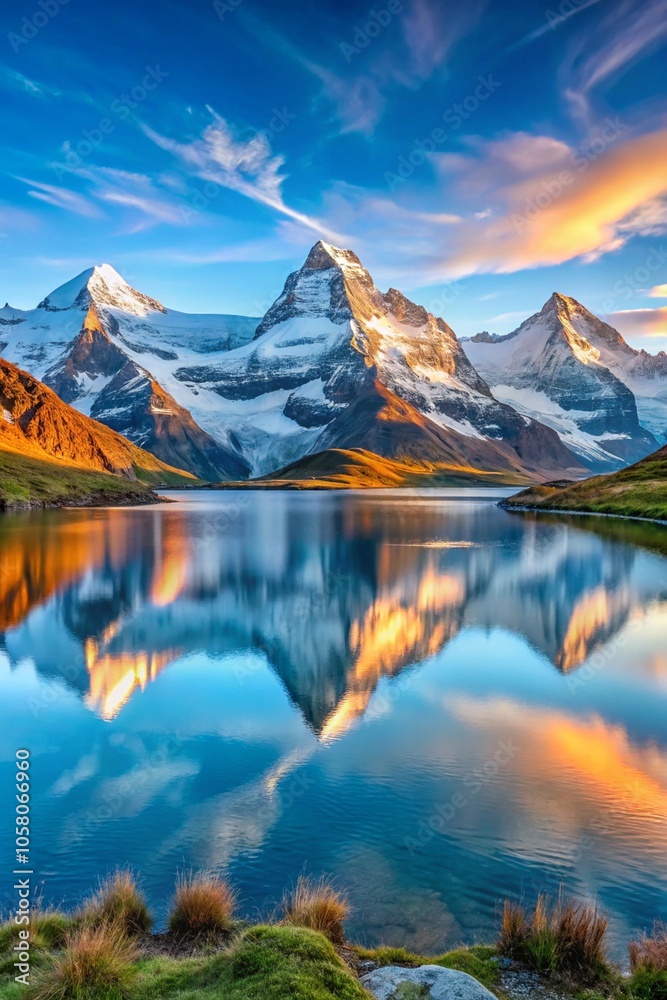 Obraz premium Lake reflection in the mountain