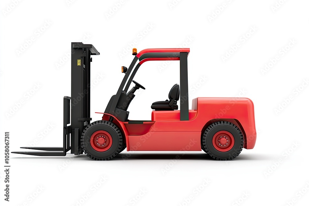 Red forklift isolated on white background with clipping path Red forklift isolated on white background with clipping path