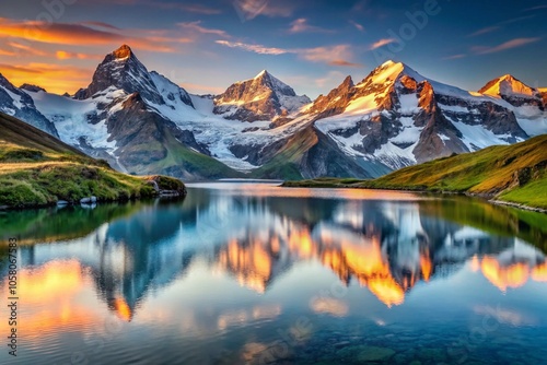 Lake reflection in the mountain