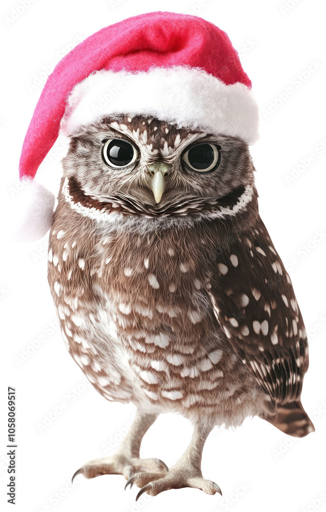 PNG Owl wearing santa claus hat christmas animal bird. PNG Owl wearing santa claus hat christmas animal bird.