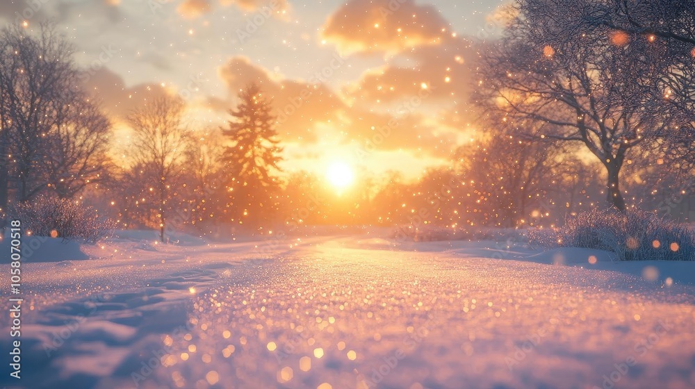 Watching a winter sunset with glowing AR environmental data, serene snowy landscape, soft ambient lighting, photorealistic Watching a winter sunset with glowing AR environmental data, serene snowy landscape, soft ambient lighting, photorealistic