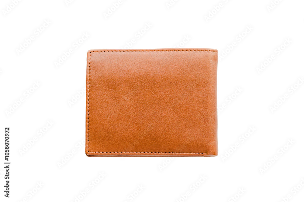 Classic brown men's leather wallet isolated on a white background. Classic brown men's leather wallet isolated on a white background.