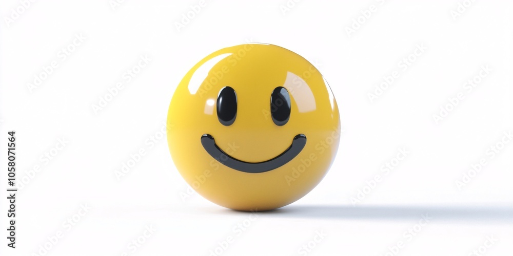 Fototapeta premium A yellow smiley face on a white background. Generative ai