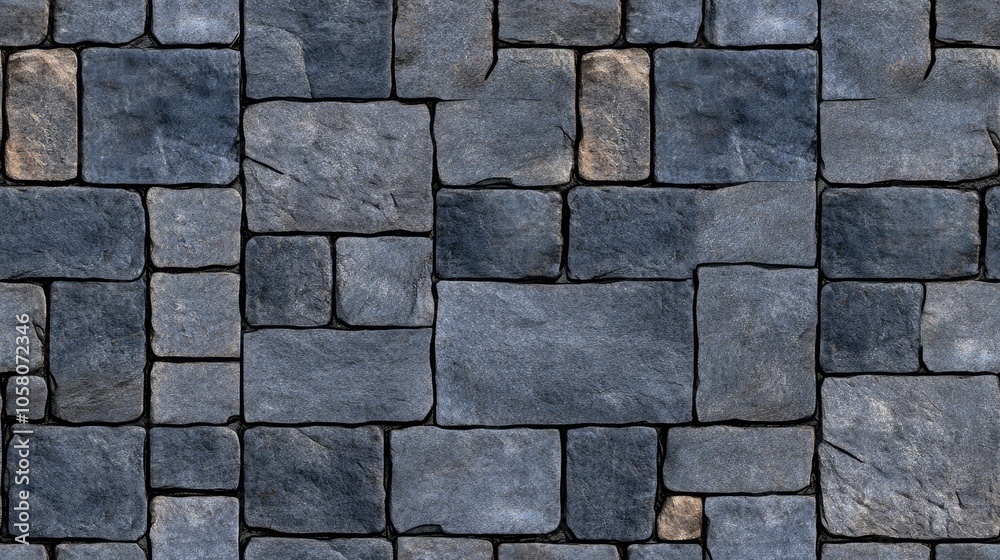 A seamless pattern of dark blue stone blocks creates a sophisticated backdrop for various design applications, enhancing any interior space SEAMLESS PATTERN A seamless pattern of dark blue stone blocks creates a sophisticated backdrop for various design applications, enhancing any interior space SEAMLESS PATTERN