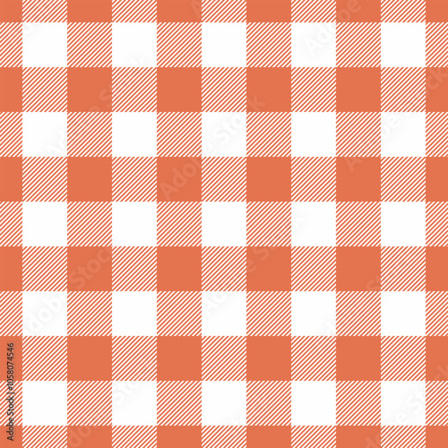 Herringbone background seamless pattern, craft plaid tartan fabric. Grand textile texture vector check in red and white colors.