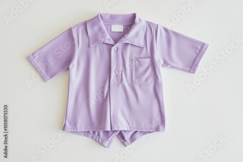 Front view of a purple pajama set on white background