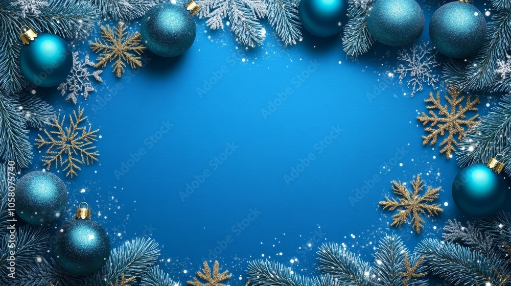 blue Christmas ornament WITH copy space in the center blue Christmas ornament WITH copy space in the center