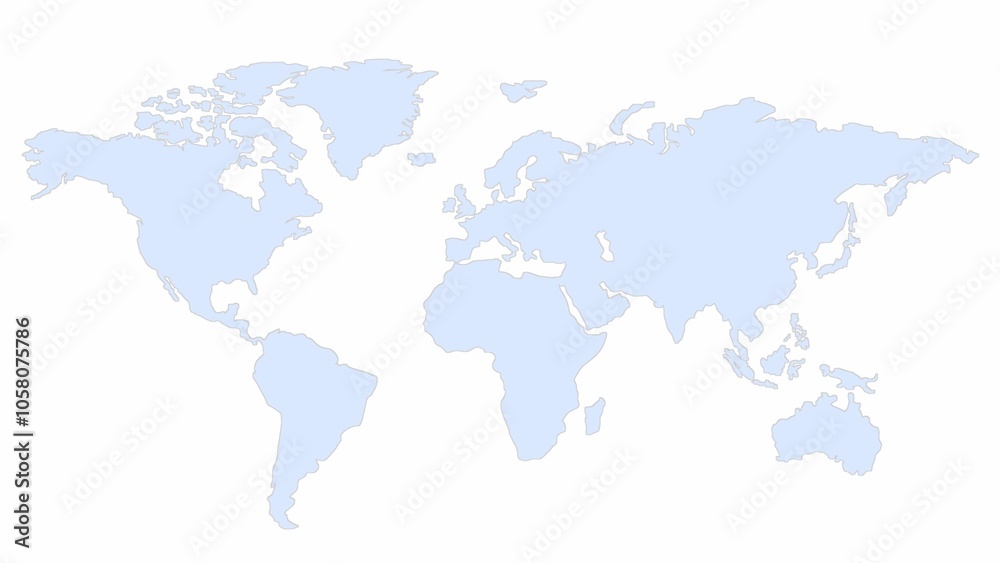 Fototapeta premium The world map is grey on a white background