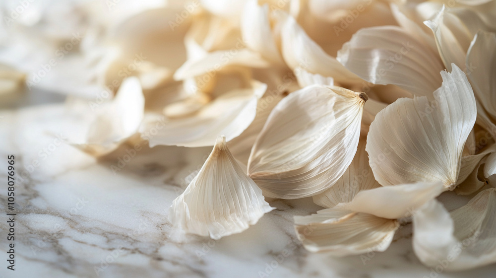 Close-Up of Layered Garlic Skins in a Circular Pattern