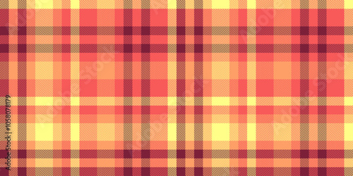 American fabric background textile, color texture plaid pattern. Suit vector tartan seamless check in red and orange colors.