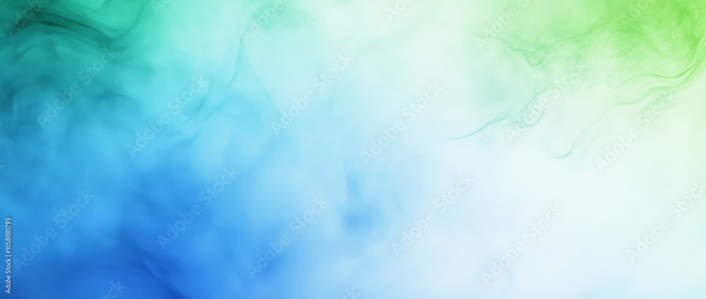 Obraz premium Soft blue and green watercolor gradient background with blurred texture and ample copy space for design elements