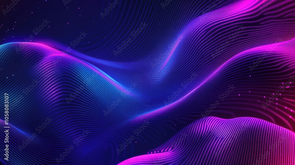 A high-tech digital background with dynamic lines and neon colors, capturing the energy of the digital future