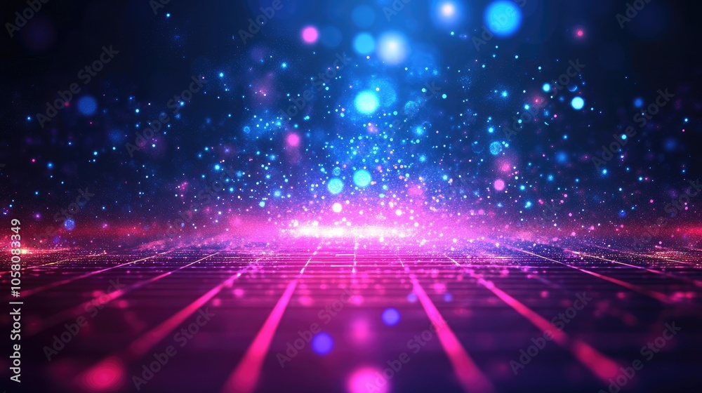 Beautiful abstract tech background with digital patterns and neon lights, creating a futuristic visual Beautiful abstract tech background with digital patterns and neon lights, creating a futuristic visual