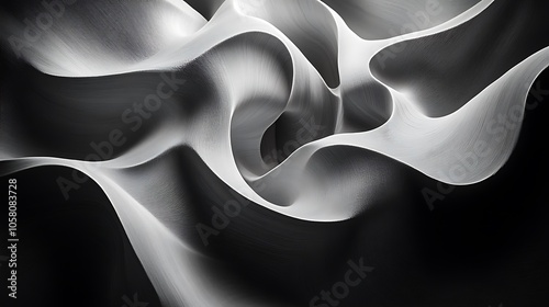 Abstract Modern Sculpture Grey and White Minimalist Design Geometric Shapes