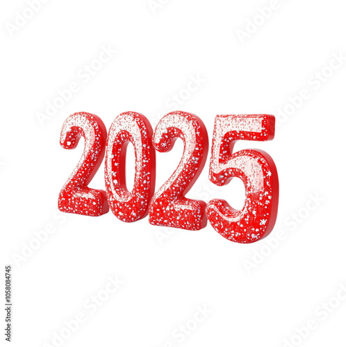 Happy New Year 2025 Transparent Background