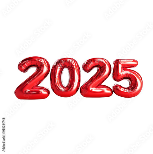 Happy New Year 2025 Transparent Background