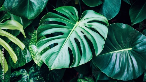 Wallpaper Mural Lush Green Tropical Leaves in Natural Setting Torontodigital.ca