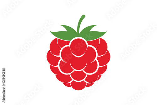 Raspberry Vector Illustration Fresh Fruit Isolated on White Background for Clean, Minimalist Design and Natural Appeal