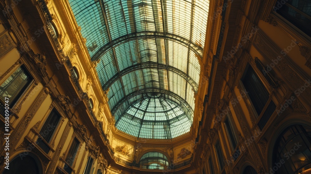 Elegant Glass Ceiling in Historic Architecture Elegant Glass Ceiling in Historic Architecture