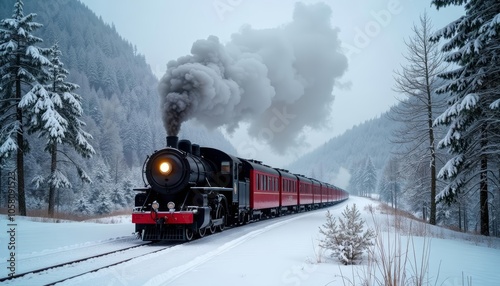 Snowy mountain train journey
